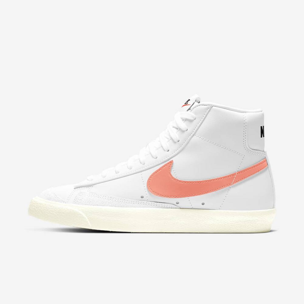 Basket Montante Nike Blazer Mid '77 Blanche 8019-673 White/White/Hyper Crimson/Atomic Pink Femme | OEK-41376993